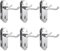 Bwintech 6 Sets Polished Chrome Richmond Lever on Plate, Latch Furniture, Backplate Door Handles, with Keyhole, Suitable for Wooden Doors