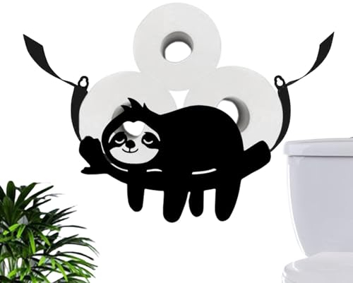 Toilettenpapierhalter, Wand Papierhalter Rollenhalter, Schwarz Toilettenpapier Aufbewahrung, Metall WC Rollenhalter, Papieraufbewahrungsregal Mit Lustigem -Design