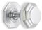 Infinity Decor Solid Brass Octagonal Centre Door Knobs Large - Satin Chrome Dummy Door Pull Handles for External and Internal Use.