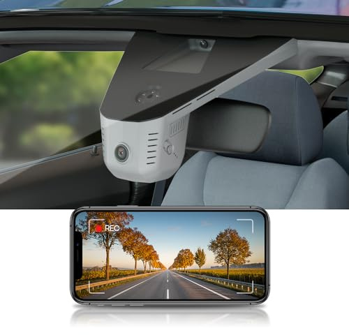 Fitcamx Dashcam 4k Passend für Skoda Kodiaq Octavia Scala Kamiq Karoq Codek Enyaq Fabia Superb (HD2-6206), OEM 2160P Autokamera Video WiFi, G-Sensor, Loop-Aufnahm, WDR, Plug&Play, Grau mit 64GB Karte