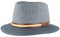 Strohhut Bogart Traveller Sommerhut Sonnenhut aus 100% Papier knautschbar mit Garnitur Hut Besonders Leicht Blau meliert M