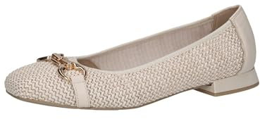 CAPRICE Damen Ballerinas Bast Elegant, Weiß (Offwhite Comb), 42 EU