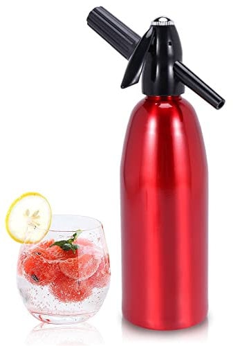 Siphon à soda, machine à eau gazeuse, 1 l, machine à eau Seltzer, mini machine à soda portable en aluminium pour la fabrication, chauffe-eau pétillant pour boissons gazeuses