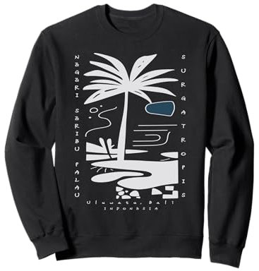 Uluwatu Bali – Minimalistische tropische Surf-Vibes Inselkunst Sweatshirt