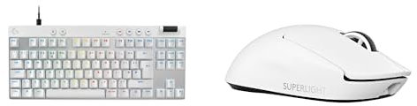 Logitech G PRO X SUPERLIGHT 2 Wireless Gaming Mouse, 60gr, 8K, 44K DPI, USB-C + PRO X TKL RAPID Tenkeyless Wired Gaming Keyboard With Magnetic Analog Switches, Rapid Trigger, RGB Lighting, PC - White