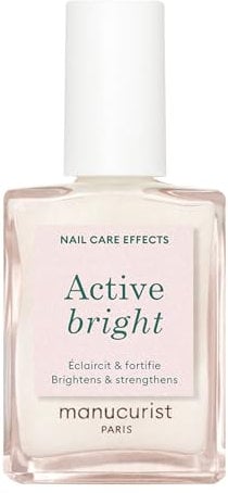 MANUCURIST Active Bright Nagellack Nagelpflege & Nagelweicher Bio-basiert - Extra starker Nagelhärter brüchige Nägel mit Farbe, weißer Nagellack - Aufhellender Nail Polish - Nagelpflegeprodukte