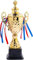 Malloom Coppa d'oro grande con coperchio 35 cm, trofeo vincitore per ricordi personalizzati, premio d'oro per sport, tornei, concorsi