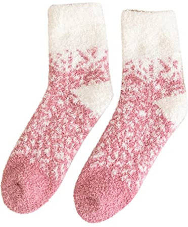 Damen Wintersocken Herbst und Winter Mid Tube Socken verdickte warme Strümpfe Yoga Socken Herren, rose, Einheitsgröße