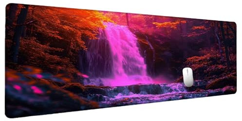 Tapis de Souris Paysage Tapis Souris XXL 1000x500mm Automne, Grand Mouse Pad Accessoires Bureau, Mouse Pad Gaming Accessoire Surface Lisse Base en Caoutchouc Anti-dérapan Gamer Personnel de Bure F-1