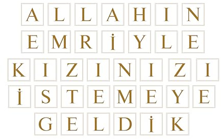 Allahın Emri Etiketten Set – 36 Selbstklebende Aufkleber für Verlobung, Kız İsteme, Geschenke & Schokolade (Gold)