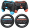 FASTSNAIL Switch 2 Manette Grips& Volants Kits, Poignées ergonomiques pour Nintendo Switch 2 Mario Kart World, Accessoires pour Joycon 2, 2 Grips et 2 Volants