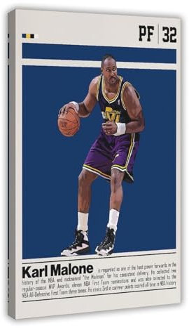 GJHTQLP Karl Malone Leinwand-Poster, Schlafzimmer-Dekoration, 30 x 45 cm