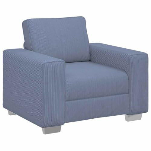 vidaXL Sessel Blau 60 cm Cordstoff, Sofasessel, Fernsehsessel, Relaxsessel, Einzelsofa, Relaxsofa, Wohnzimmer Sessel, Polstersofa, Polstersessel
