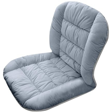 Generisch Stuhlkissen mit Rückenteil Sitz, Ergonomisches Bürokissen, Rückenkissen mit Bänder, Winter Dicker Warme Polsterauflage Gartenstuhl für Stühle Bänke in Haus und Garten (Hellgrau)