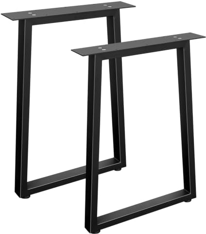 Jahof Tischbeine Metall Schwarz 70 x 70 cm, 2 Stück Trapezifische Tischgestell Verstellbar, Heavy Duty Industrielle Tischkufen für Esstisch, Schreibtisch
