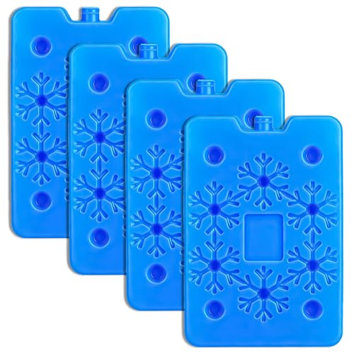 BOOSHMall 4/12 Batterie refrigeranti per Borsa frigo, Ghiaccio per Borsa per Frigo, Elementi di Raffreddamento salvaspazio per Picnic, Pesca, Viaggi, Campeggio