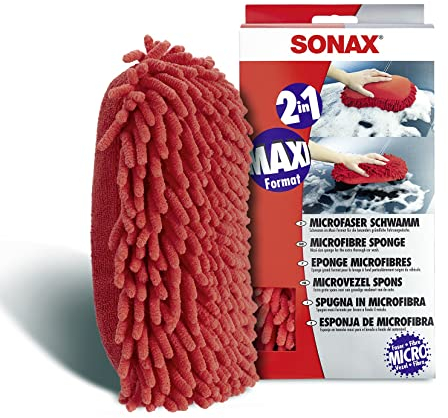 SONAX Eponge Microfibre (1 pièce) est Un éponge Grand Format pour Le Lavage à soigné et en Profondeur du véhicule | Réf: 04281000