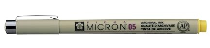 SAKURA Pigma Micron 05 - Gelber Fineliner-Stift - 0,45 mm Wasserfeste permanente Archivtinte