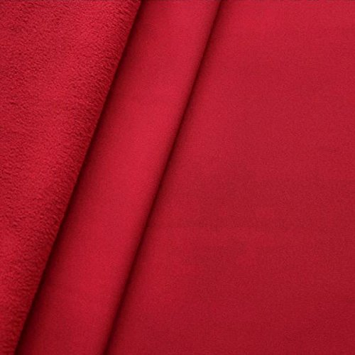 STOFFKONTOR Softshell Fleece Stoff Meterware, Wasserabweisender Softshell-Stoff mit Fleece zum Nähen - Rot