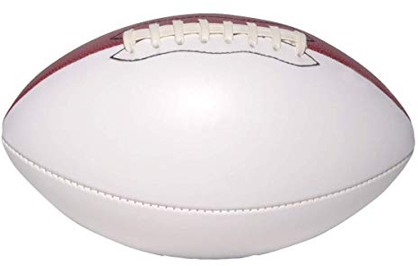 Autogramm Blank Full 12 Zoll Fußball ohne Sockel | Reguläre Größe | Fußball Pokal zum Unterschreiben mit zwei weißen Tafeln