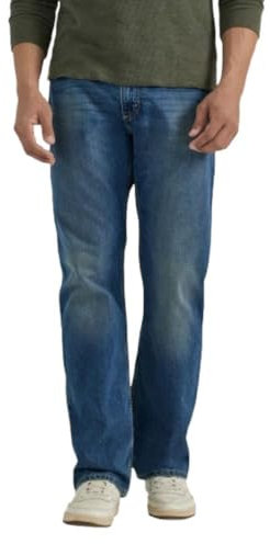 Wrangler Authentics Herren Bootcut Lockerer Passform Jeans, Mittel-Indigo, 36W / 34L