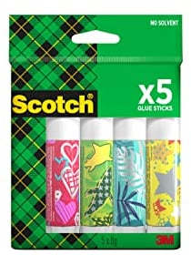 Scotch Colla Stick per la Scuola Elementare, Scuola Media, Asilo e Ufficio, Set di Tubetti di Colla Stick per Bambini, Confezione di Colla Adesiva Grande da 5pz x 8 gr