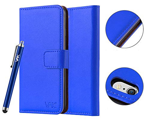 VA For iPhone 6 / 6S Case Luxury Leather Magnetic Flip Wallet Card Holder Stand View Cover (Blue)