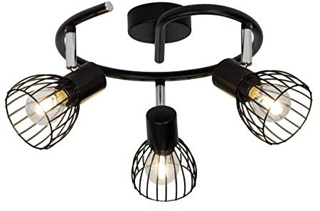 Brilliant Lampe Blacky Spotspirale 3flg schwarz | 3x D45, E14, 40W, geeignet für Tropfenlampen (nicht enthalten) | Für LED-Leuchtmittel geeignet