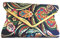 Purple Possum® Pochette en satin bleu marine pour femme Motif floral Rose Violet Moutarde Jaune Vert, Bleu marine, bleu, bleu foncé, bleu marine, Large