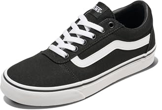 Vans Ward Canvas, Women’s Low-Top Sneakers, Black ((Canvas) Black/White 187), 4 UK (36.5 EU)