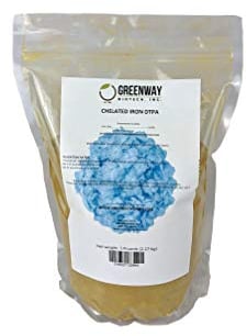 Greenway Biotech Chelated Iron DTPA Fertilizer - High-Efficiency Iron Supplement for Stronger and Healthier Plants-Ideal Iron Deficiency in The Plants - (5 Pounds)