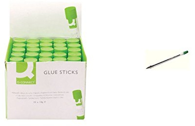 Q Connect Glue Stick with Executive A4 Plus 80 Leaf Ruled Feint and Margin Spiral Pad