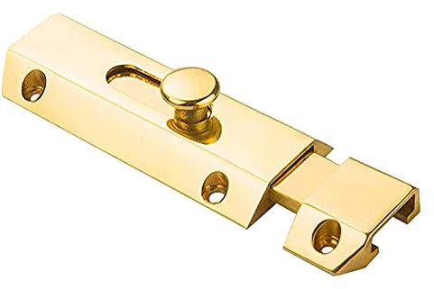 1Pc Thick Pure Brass Slide Barrel Door Bolt Heavy Duty Gate Security Lock Latch (Bright Gold)