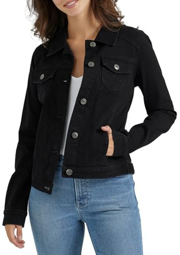 Wrangler Authentics Women's Stretch Denim Jacket, Black, M