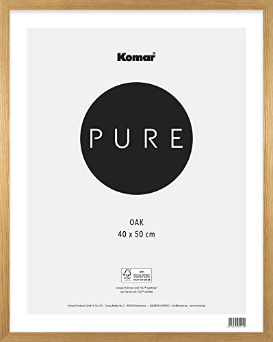 Komar Cadre Photo en Bois de chêne avec Verre Acrylique Transparent Naturel 40 x 50 cm