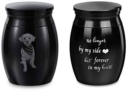 ALBERTBAND Urna de Fotos Pequeña Personalizada para Cenizas, Recuerdo de Cremación, Mini Urnas Funerarias para Mascotas Humanas, Cenizas, Cajas de Soporte de Cenizas Conmemorativas (#Negro)