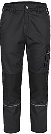 TMG | Leichte Arbeitshose für Herren, lang, ideal für Sommer, Schwarze Cargohose mit Kniepolster, mit Taschen | Gr. 50