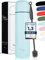 Milu Thermosflasche Thermoskanne Isolierflasche 1L, 750ml, 500ml - Isolierte Edelstahl Trinkflasche, 100% Auslaufsicher, Doppelwandisolierung (Babyblau, 1000 ml)