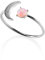 namana Opal-Ring für Damen, Teens und Mädchen, offener Silberring für Frauen mit zierlichem gebürstetem Finish und einem sichelförmigen Mondmotiv mit einem rosa Opal, verstellbarer Damenring