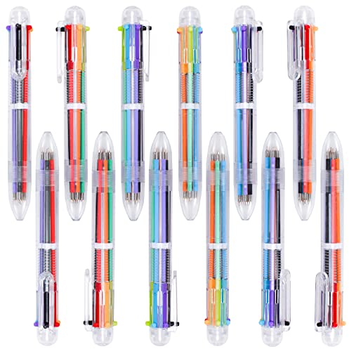 LAOYE Mehrfarbige Kugelschreiber 6in1 Retractable Kugelschreiber 6 Farben 12 PCS Kugelschreiber Mehrfarbiger Stifte für Studenten Kinder Büro Schulbedarf