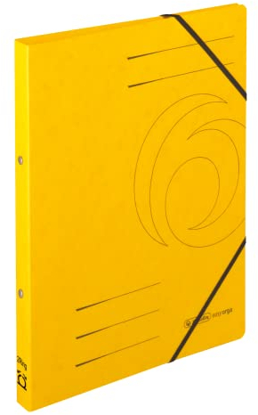 herlitz Ringhefter Quality, A4, 2 Ring-Mechanik, Rückenbreite 25 mm, 5 Stück (gelb)