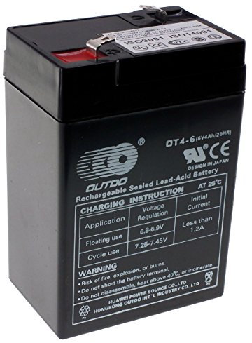 Grideto 6V 4Ah Rechargeable Sealed Lead Acid Battery. Ideal for ride on toys, torches, alarm systems, UPS & many more