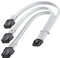 Fasgear PCI-e 5.0 Extension Cable,16Pin(12+4) Male to PCI-E 5.0 3x8Pin Female Sleeved Extension Cable with 4 Cable Combs,30cm 12VHPWR(12V-2x6) Cable for GPU 3090Ti&RTX 4080 4090 5080 5070 16AWG