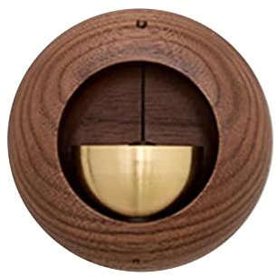 Sharplace Round Shopkeepers Bell Doors Opening Gate Bell Chime Ornaments Hanging Bell Wooden Doorbell for Entrance Fridge Shop Housewarming Barn Door
