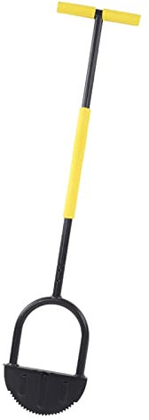 Tondeuse à Gazon Manuelle Pelle Pied Large Pneu Croissant Tondeuse à Gazon Sûre Haute dureté Efficace Pratique en Acier au Carbone pour Jardin