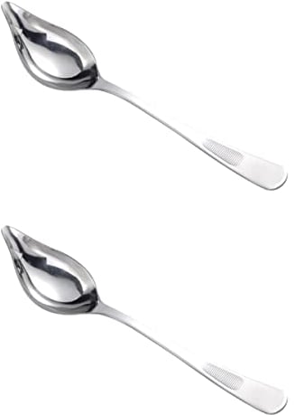 UPKOCH Gray Kunz Spoons Spoons Steel Spoon 2 Pcs Sauce Spoon Steel Gravy Ladle Sauce Dressing Spoon Cooking Oil Spoon with Pouring Gray Kunz Stainless Sauce Ladles Sauce Spoon
