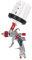 Asixxsix Kit Pistola a spruzzo d'Aria con Alimentazione a gravità, Ingresso Aria G1/4 HVLP Automotive Paint Spray Gun Auto Paint Sprayer con ugello da 1,4 mm 1,7 mm 2,0 mm