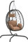 vidaXL Hängesessel Ei, Schaukelsessel mit Kissen, Korbsessel Sessel mit Schaukel-Design, Hängekorb Hängeschaukel Eierstuhl, Taupe Poly Rattan Stahl
