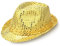 Gold Gelber Paillettenhut, glitzernde Jazzkappen, Hip-Hop-Paillettenhut, gl?nzender Disco-Hut, glitzernder Hut f¨¹r Party, Kost¨¹m, Hut, Hip-Hop-Jazzt?nzer, Gangster, Rapper, Cowboy, Mardi Gras