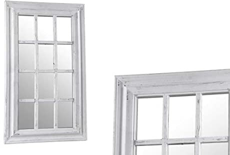 Utilissimi SPECCHIO IN PLASTICA DA PARETE A FORMA DI FINESTRA SHABBY CHIC m 44 * 2.5 * 74 cm